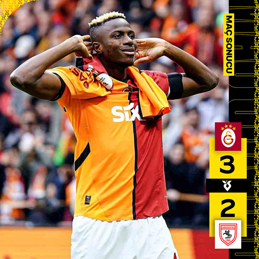 Galatasaray, Samsunspor'u 3 golle mağlup etti