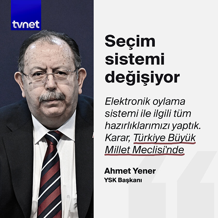 Yeni seçim sistemi geliyor