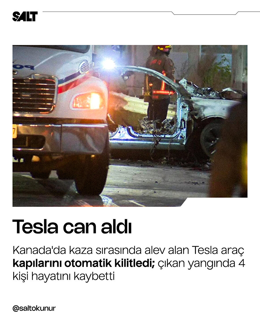 Tesla kazada can aldı