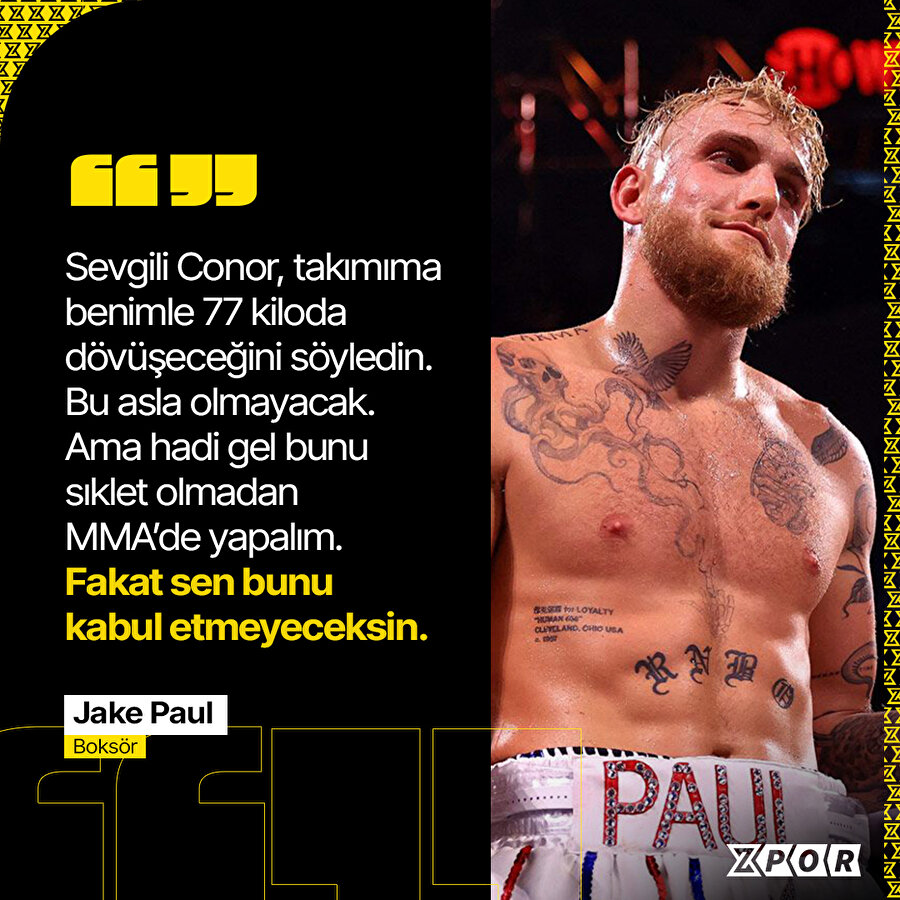 Jake Paul, bu sefer de Conor McGregor'a meydan okudu🥊