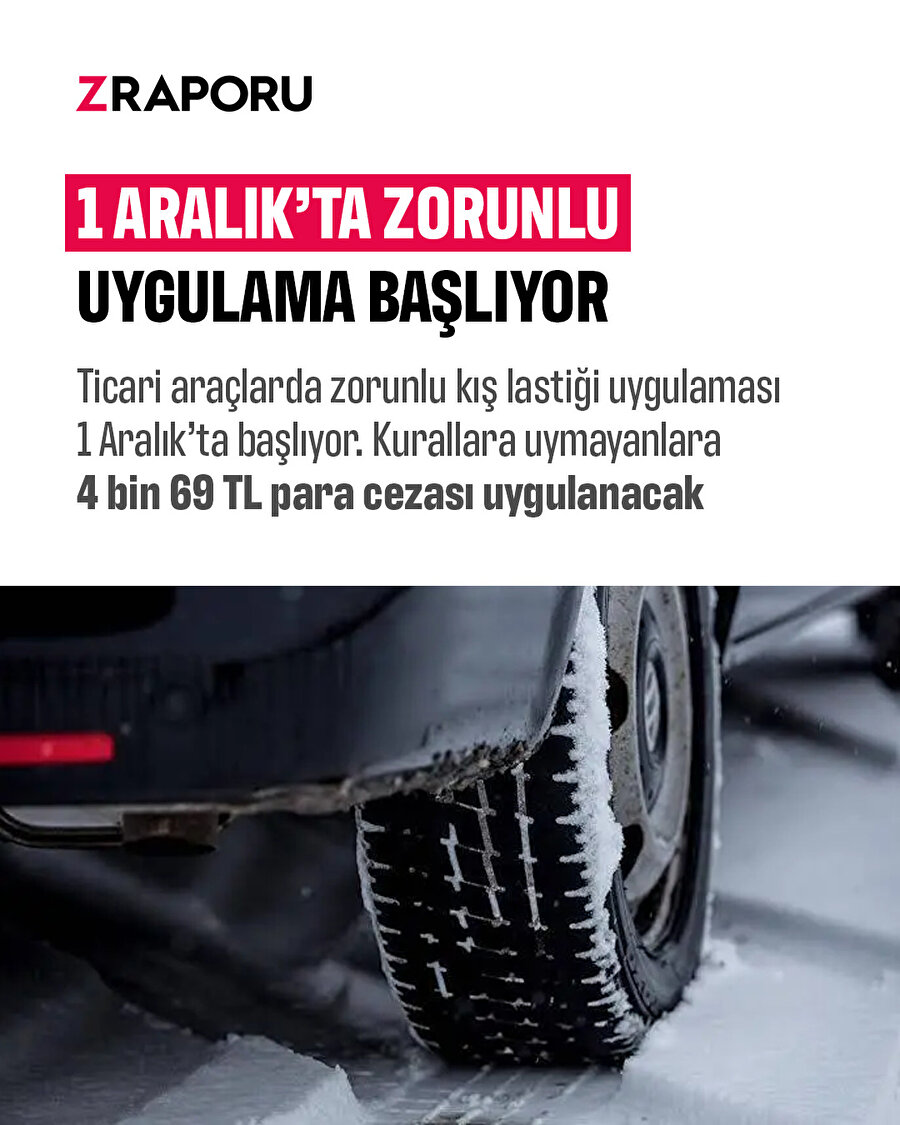 1 Aralık'ta zorunlu kış lastiği uygulaması başlıyor