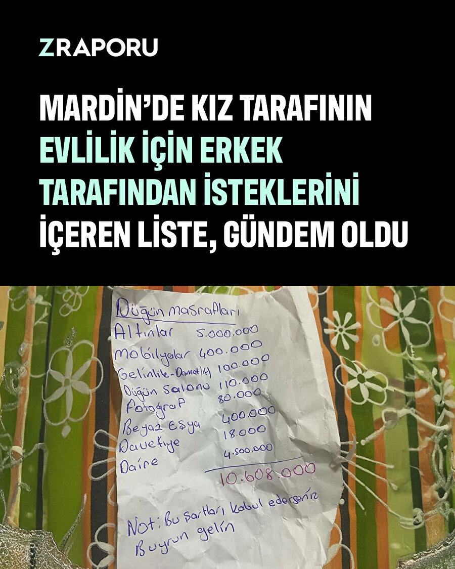 Mardin'de kız tarafının istekleri gündem oldu