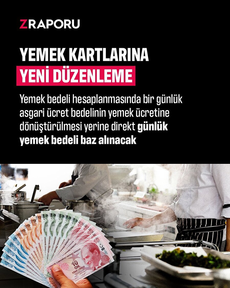 Yemek kartlarına asgari ücret ayarı