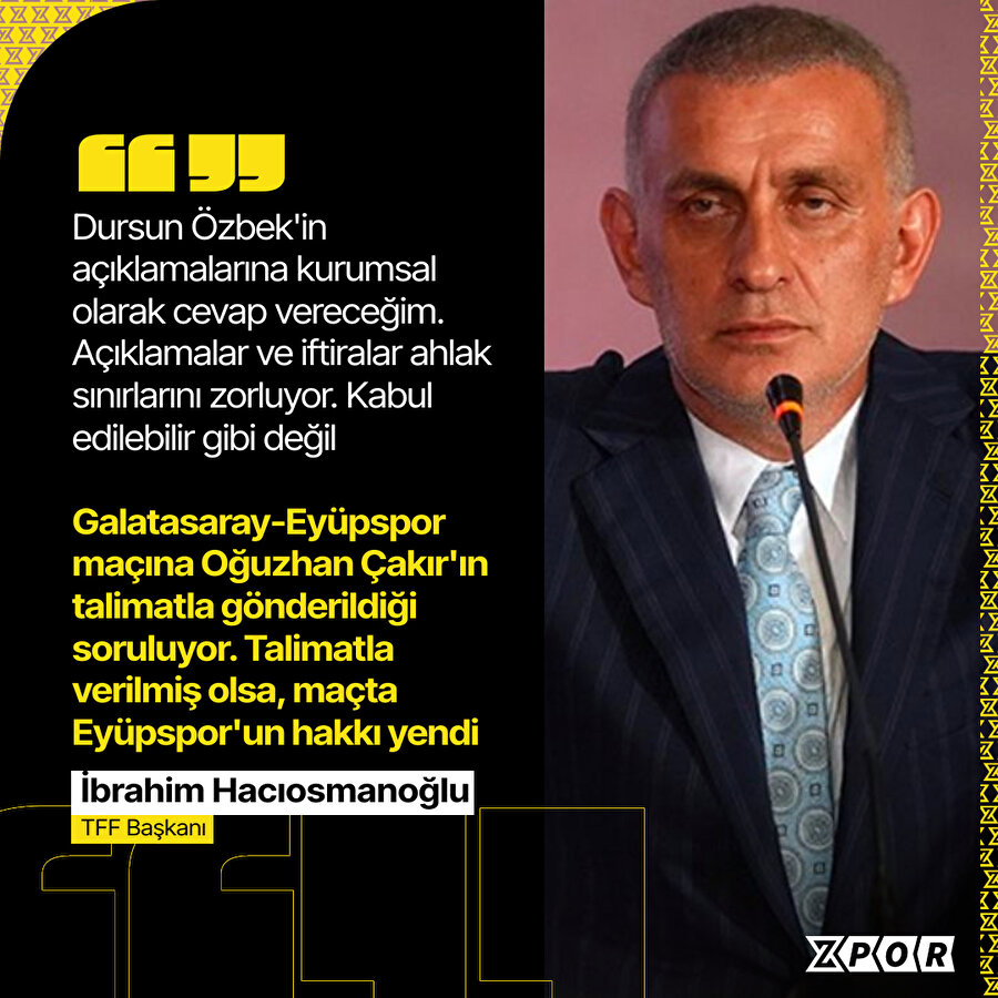 TFF Başkanı İbrahim Hacıosmanoğlu'ndan Eyüpspor itirafı