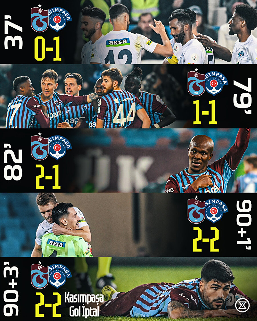 Trabzonspor-Kasımpaşa maçının son dakikaları nefes kesti