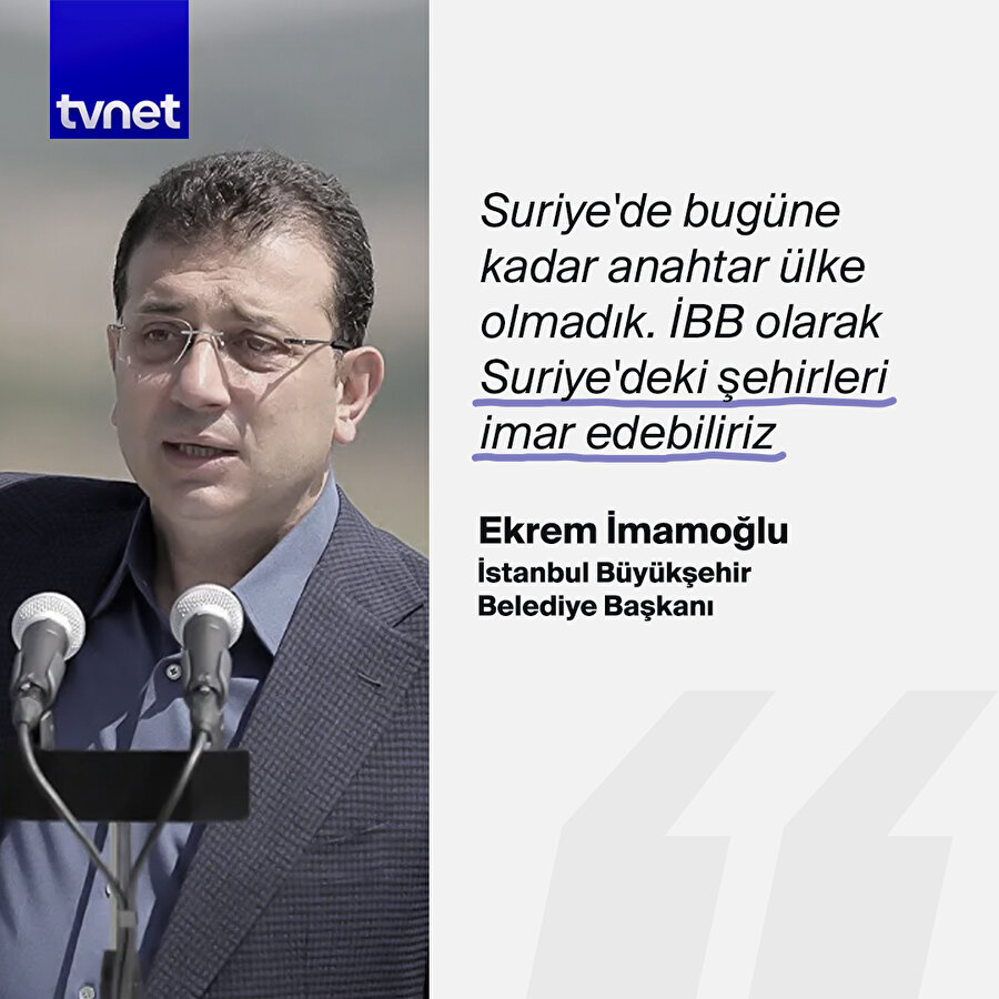 İmamoğlu'ndan Suriye yorumu