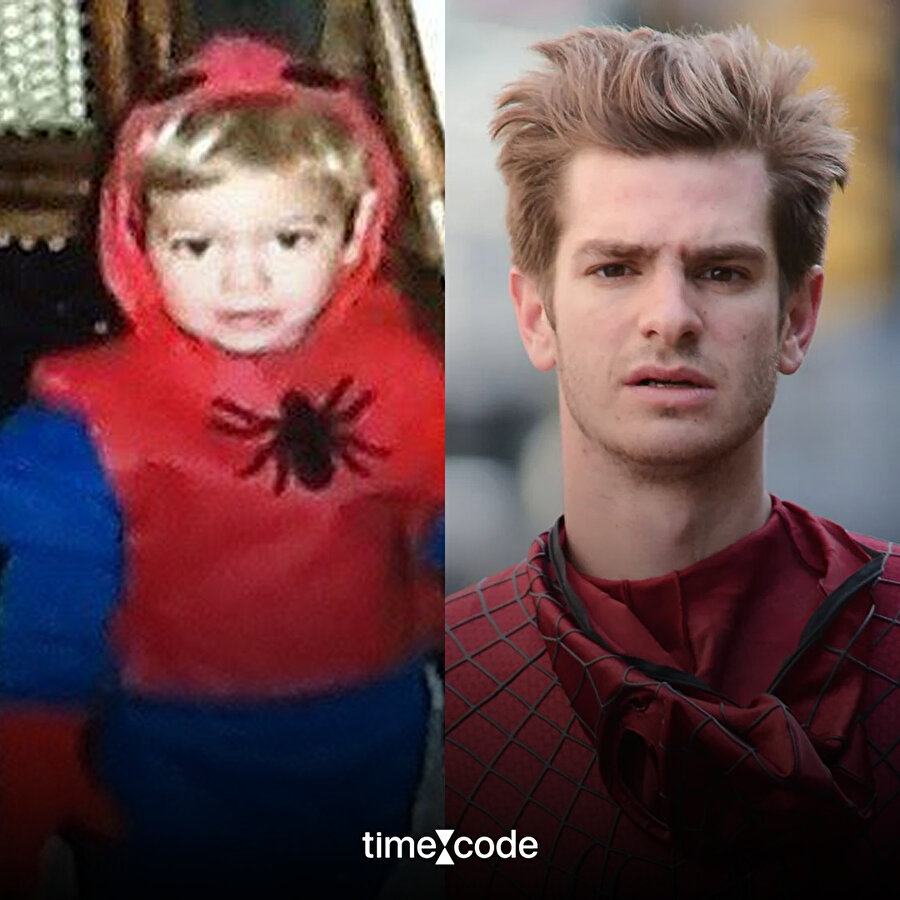 3 yaşındaki Andrew Garfield Spider-Man kostümüyle