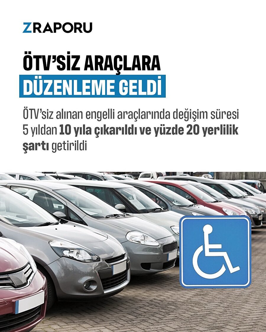ÖTV'siz araçlara yeni düzenleme
