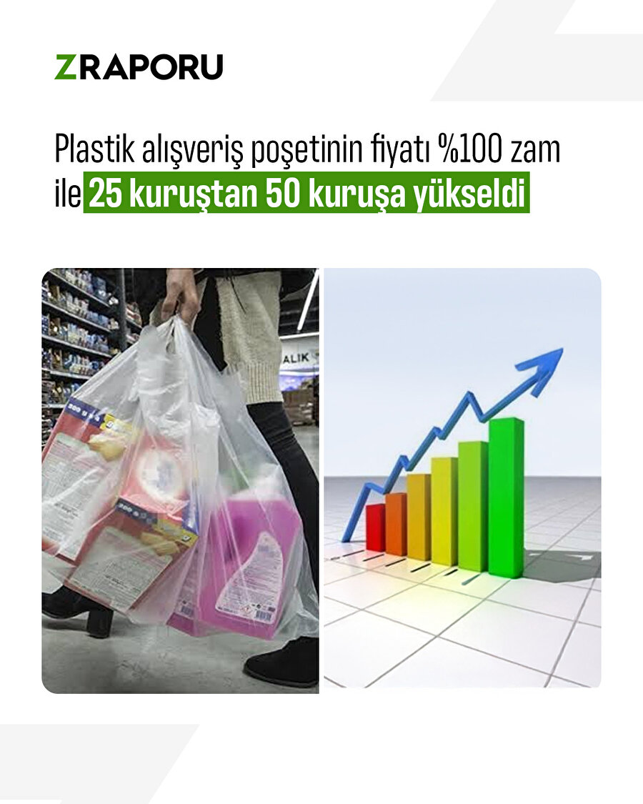 Plastik poşetin fiyatı değişti