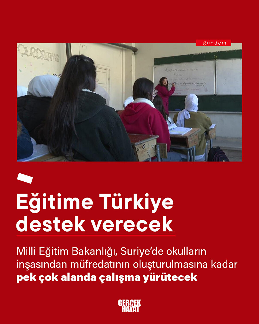 Suriye'de eğitime Türkiye destek verecek