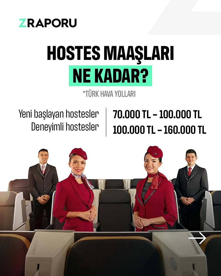 ✈️ Türk Hava Yolları hosteslerinin 2025'teki maaşları belli olduYan