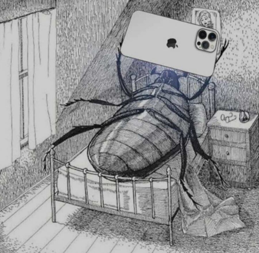 Mesai çıkışı eve gelince duvara yansıyan görüntümüz