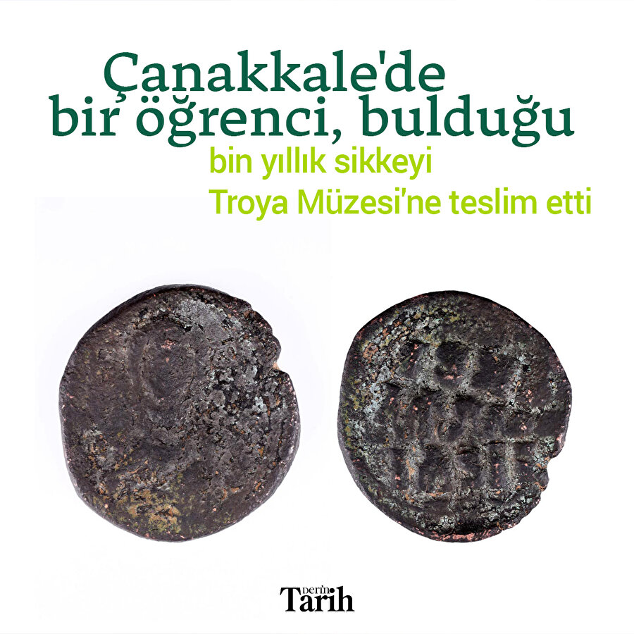 Bin yıllık Bizans sikkesini bulan çocuk