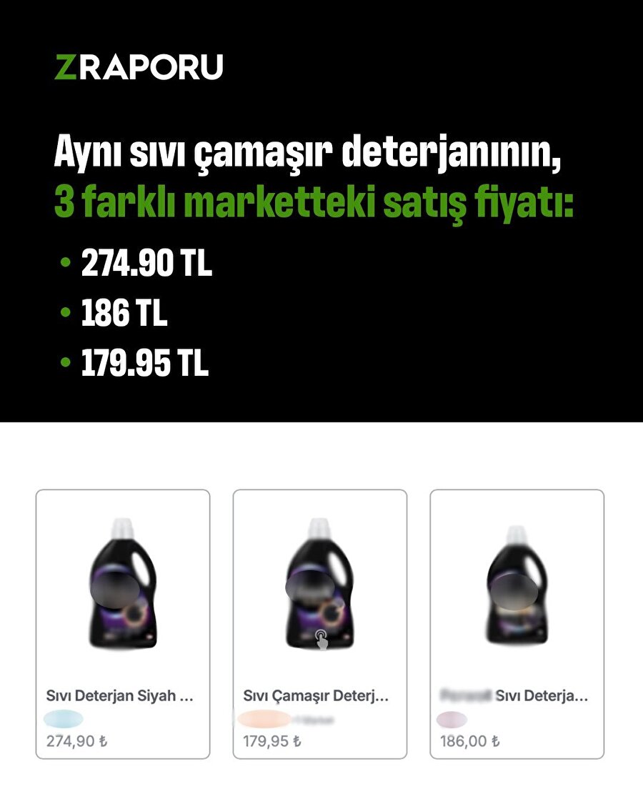Aynı çamaşır deterjanı çok farklı fiyatlarla satılıyor