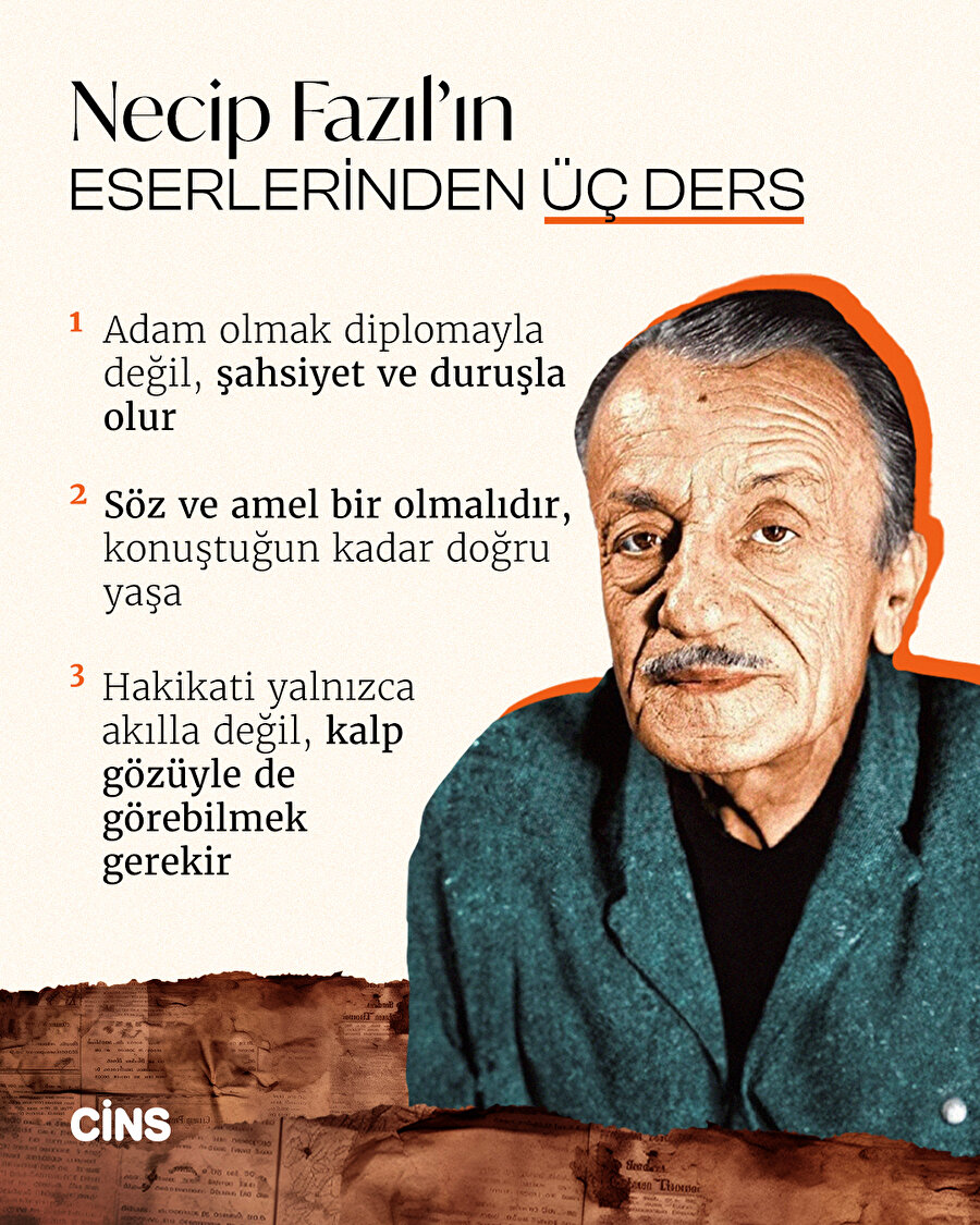 Necip Fazıl'ın eserlerinden üç ders 