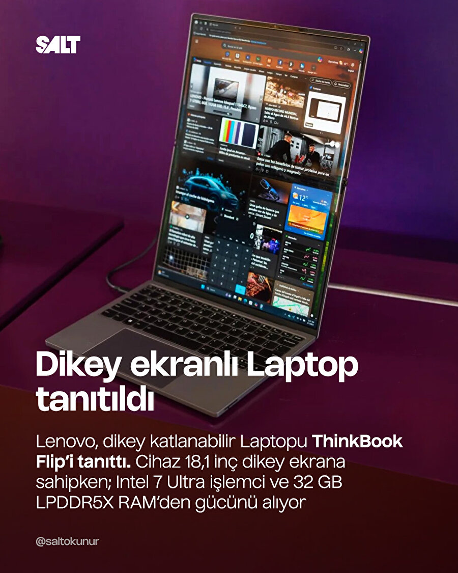 Dikey laptop tanıtıldı