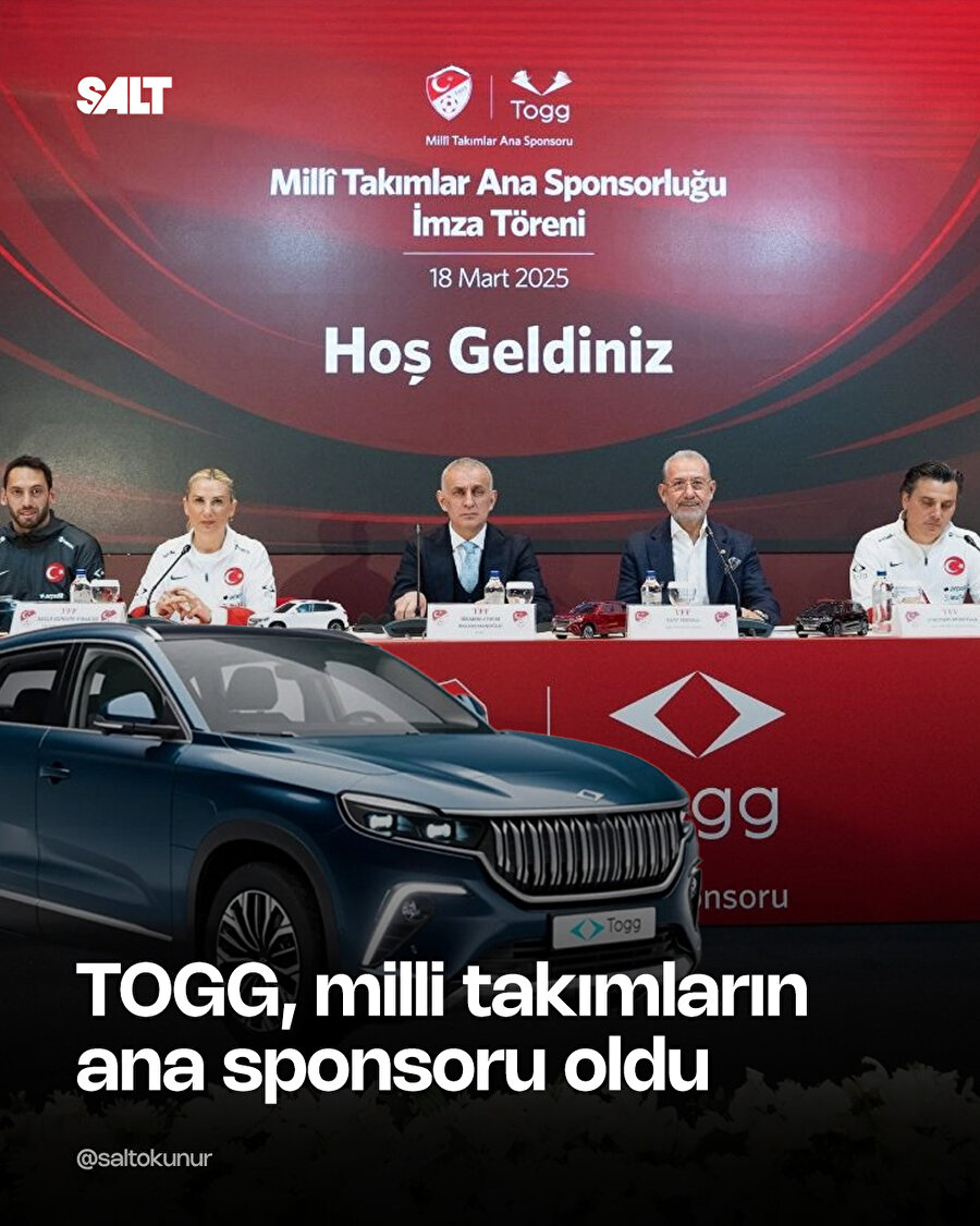 TOGG, milli takımların ana sponsoru oldu.