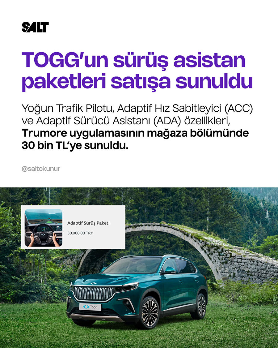TOGG’un sürüş asistan paketleri satışa sunuldu