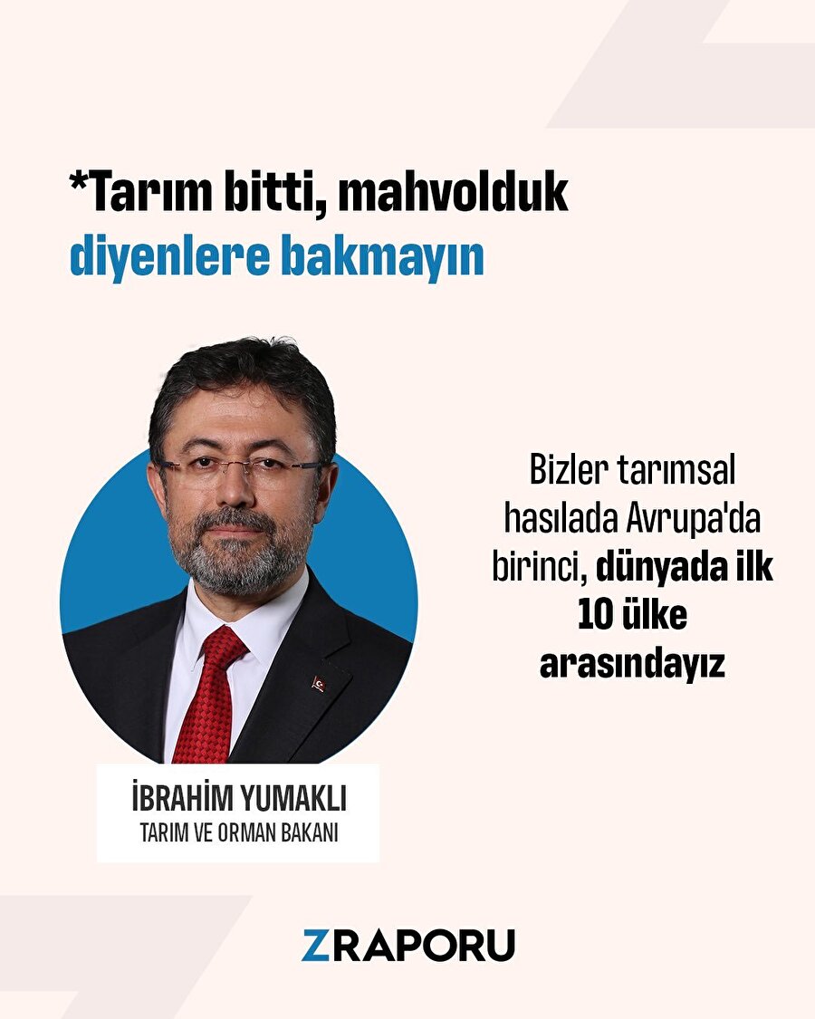 Bakan Yumaklı: Tarım bitti diyenlere bakmayın 