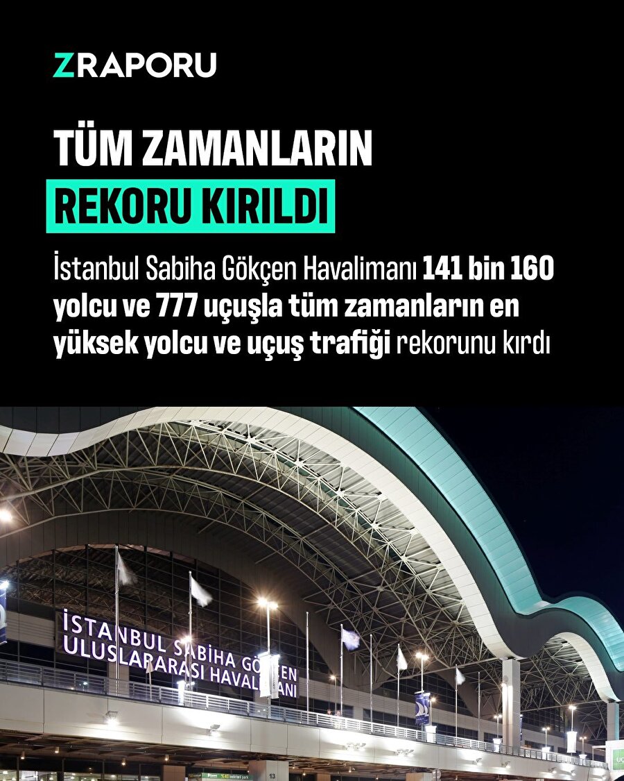 Sabiha Gökçen Havalimanı'ndan çifte rekor