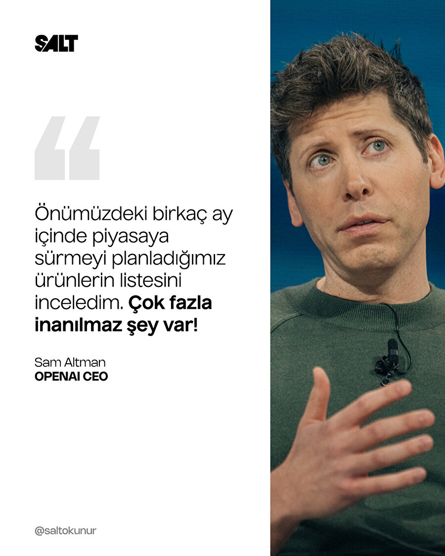 OpenAI CEO'su Sam Altman, yakında tanıtılacak ürünlere dair ipucu verdi.