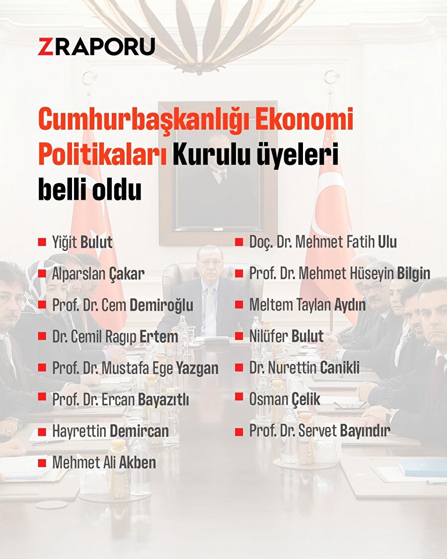 Cumhurbaşkanlığı Politika Kurulu üyeleri belli oldu 