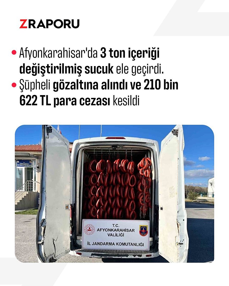 3 ton'dan fazla içeriği değiştirilmiş sucuk ele geçirildi 