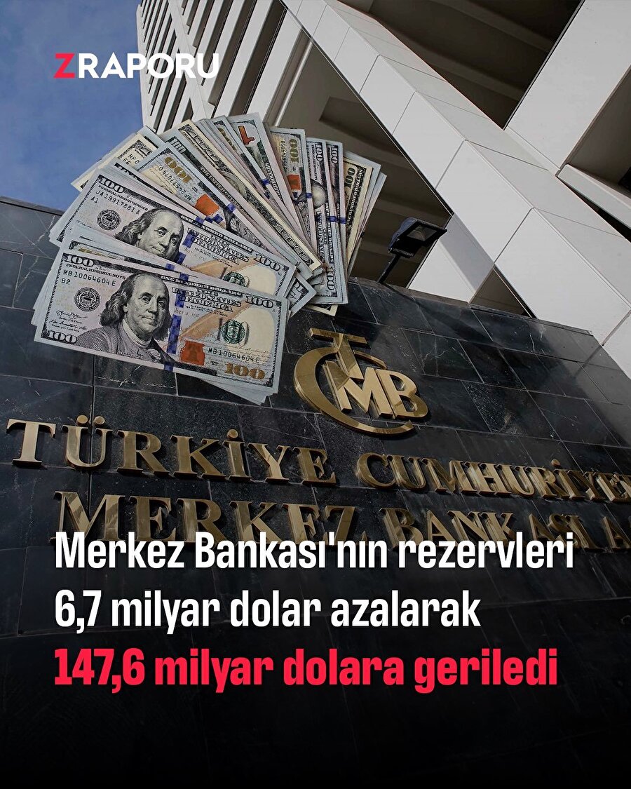 Merkez Bankası rezervleri geriledi