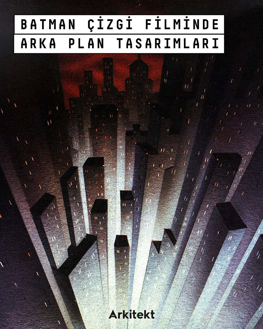 Batman çizgi filminde arka plan tasarımları 