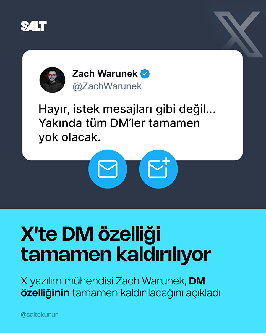 X'te DM özelliği kaldırılıyor