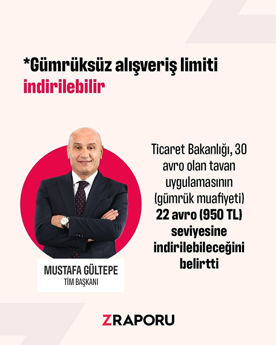 Yurt dışından gümrüksüz alışveriş limiti 22 avroya indiriliyor