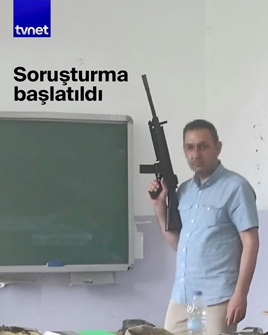 🔴Okulda elinde silahla verdiği poz üzerine öğretmene Milli Eğitim Müdürlüğü tarafından inceleme başlatıldı.