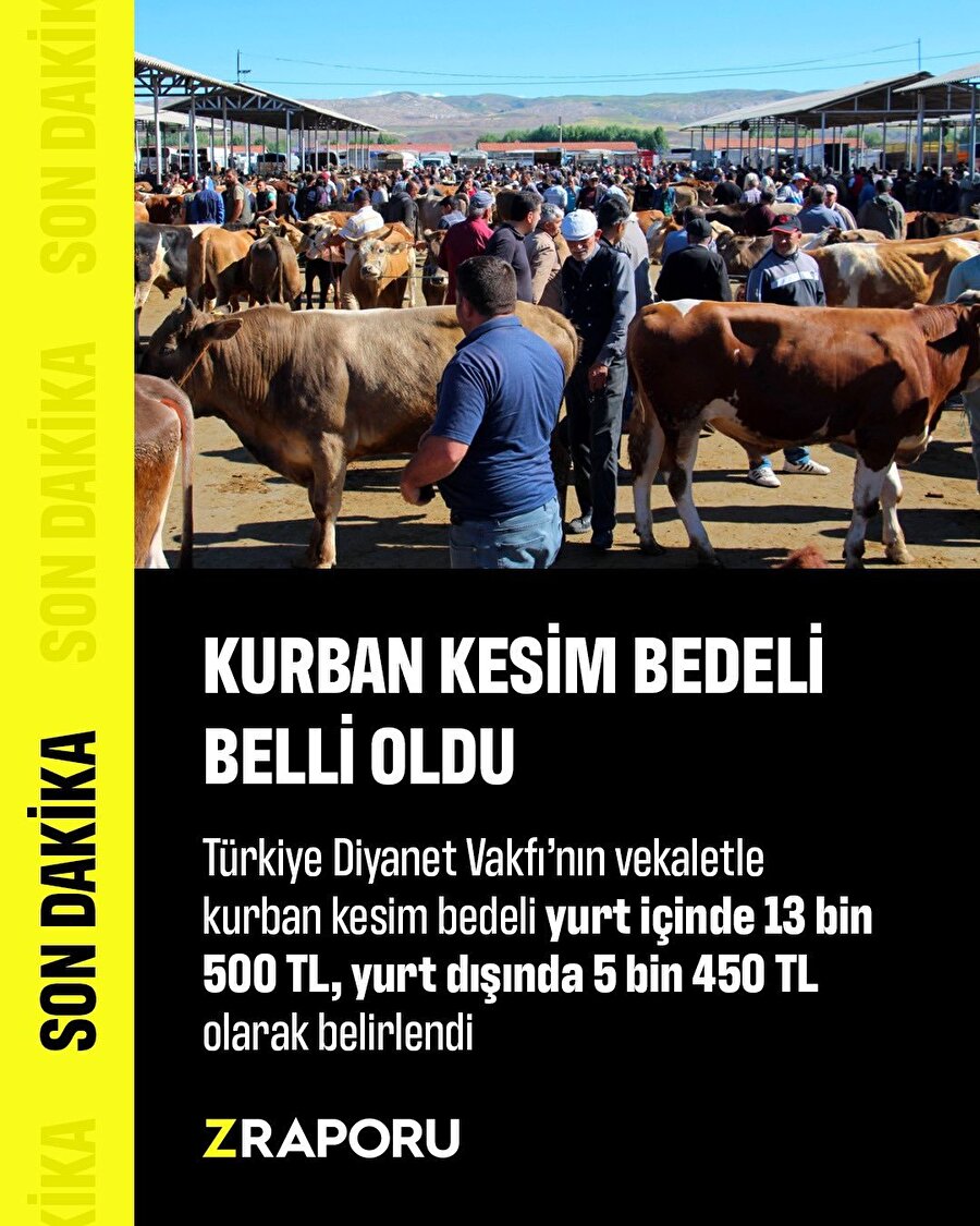Kurban kesim bedeli belli oldu 