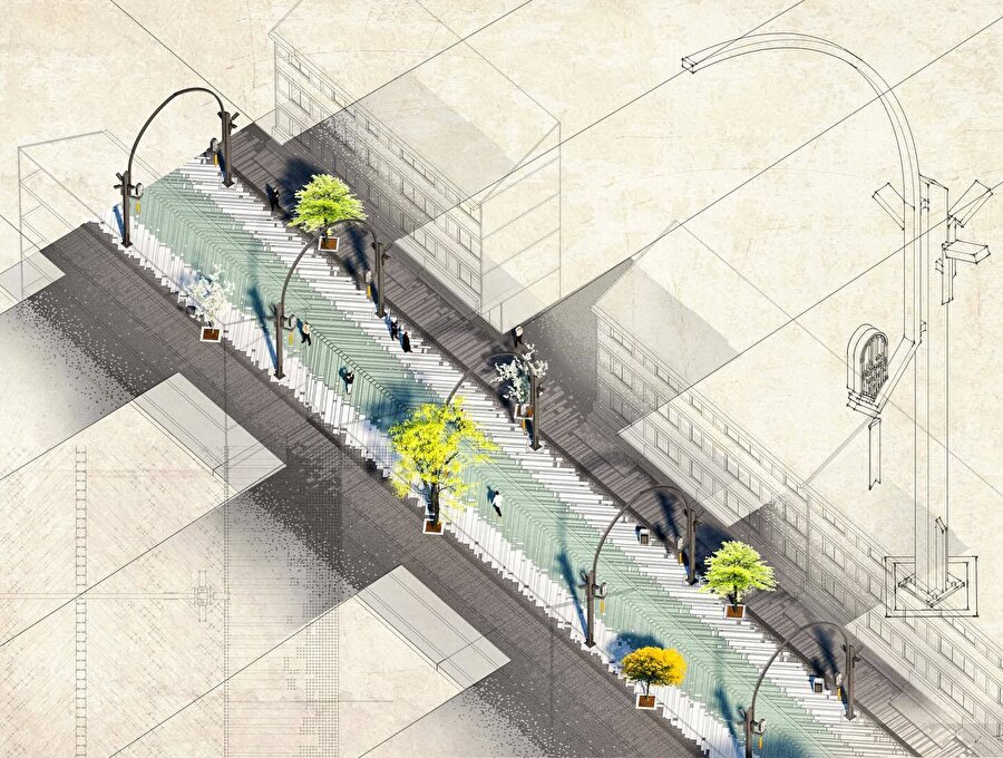  İstanbul Bağcılar'da gerçekleştirilen Çarşı Caddesi Çevre Düzenleme Projesi