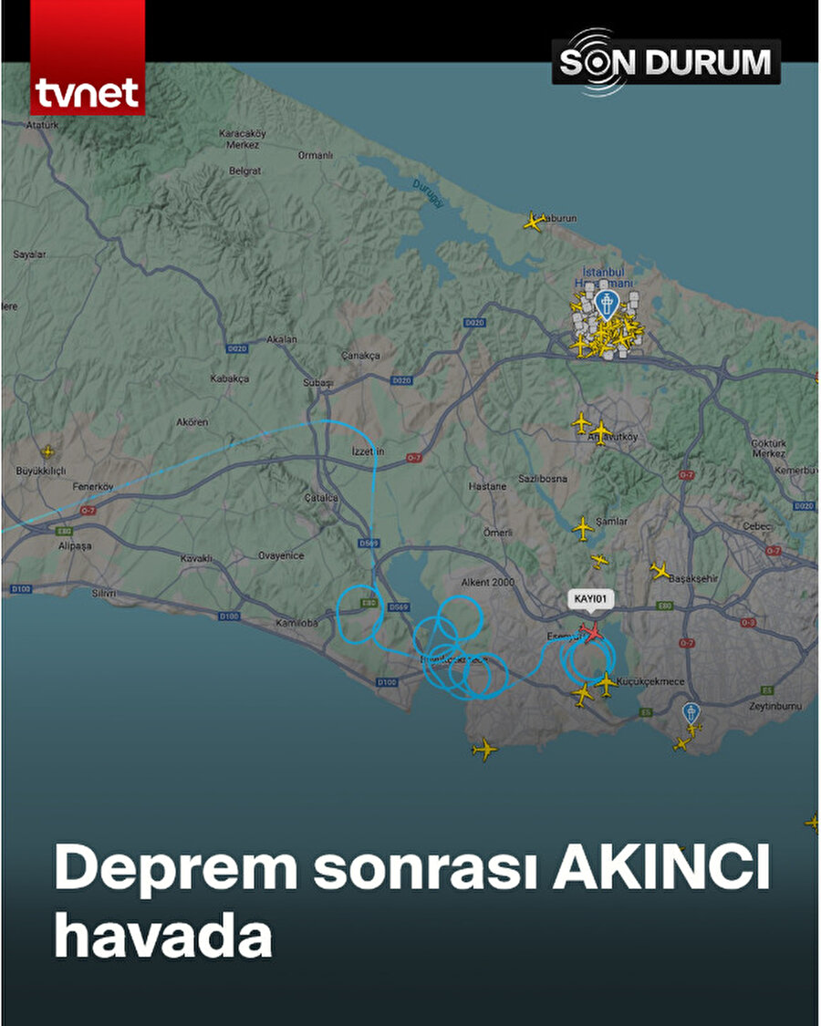Deprem sonrası AKINCI İHA İstanbul semalarında