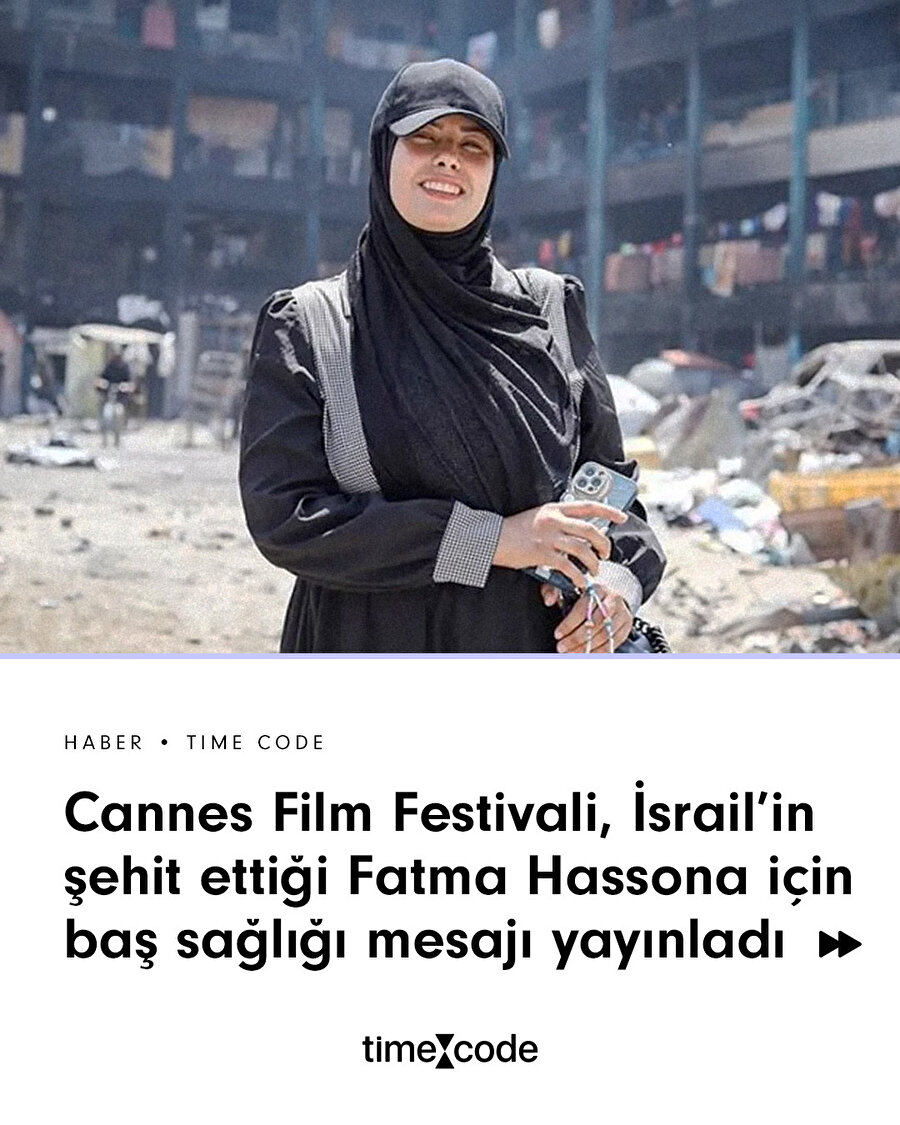 Cannes Film Festivali'nden, Fatma Hassona için başsağlığı mesajı
