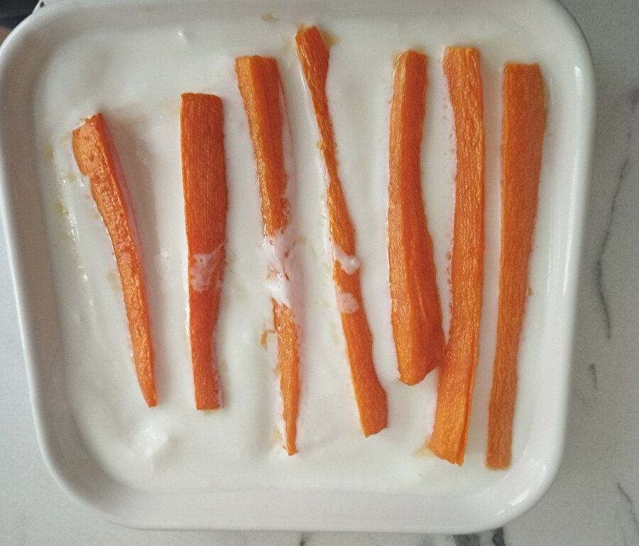 Arkadaşımın biz bizeyiz diye yaptığı havuç tarator sunumu