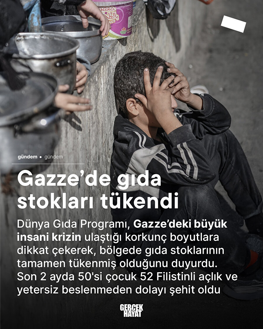 Gazze'de gıdaya ulaşılamıyor