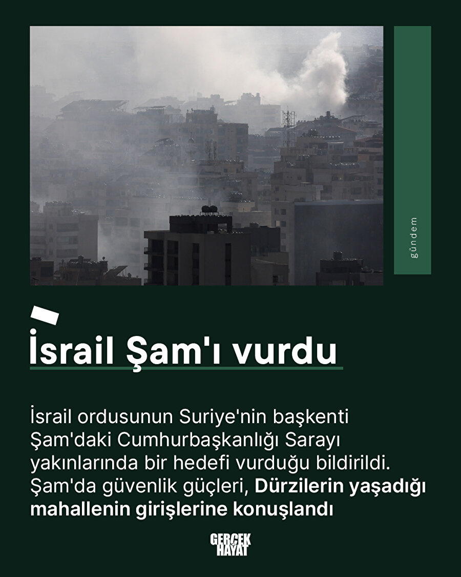 İşgalci İsrail Şam'ı vurdu