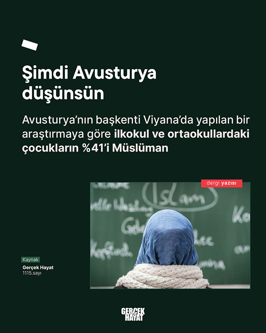 Şimdi Avusturya düşünsün: %41 Müslüman Öğrenci