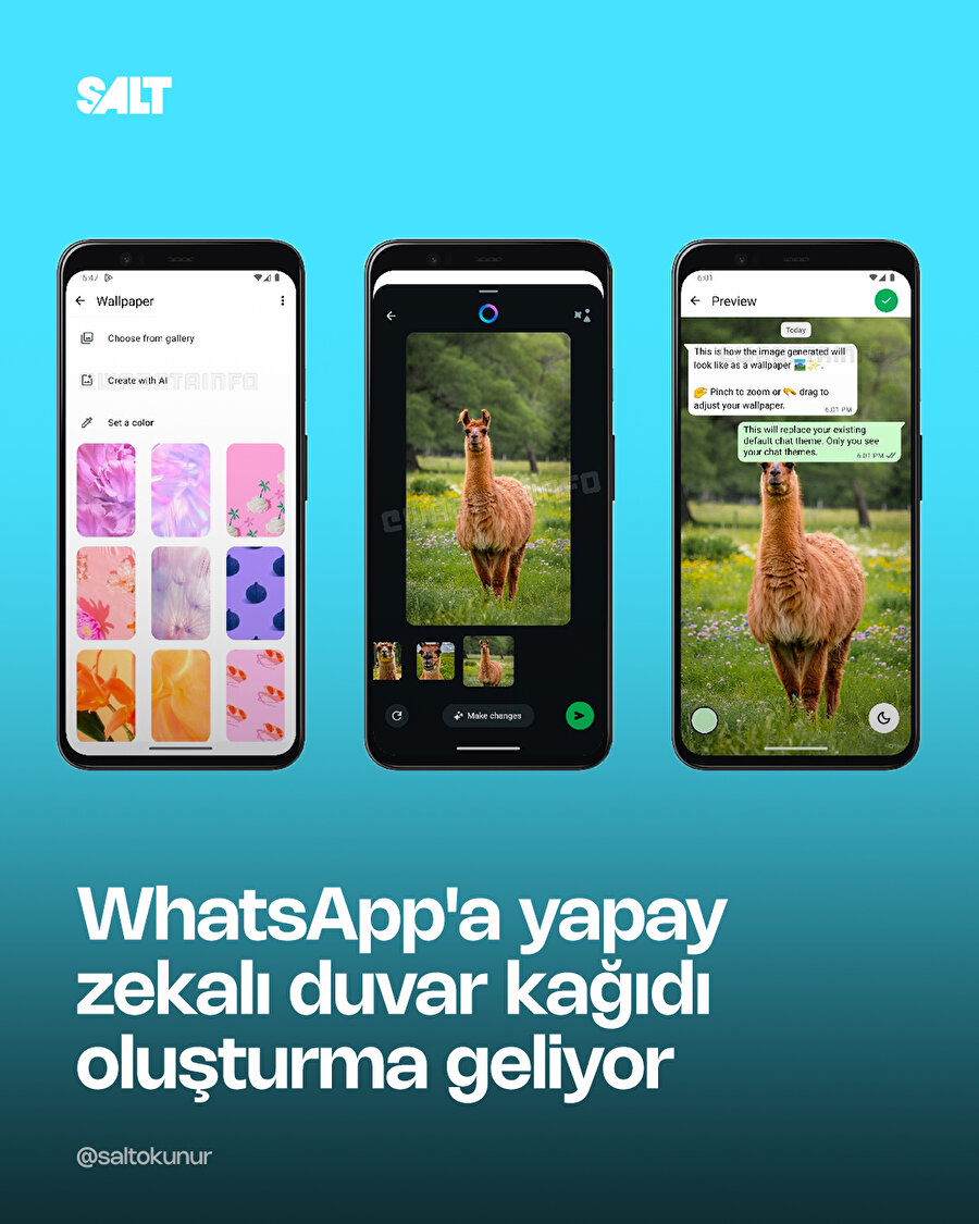 WhatsApp'a yapay zekalı duvar kağıdı oluşturma geliyor