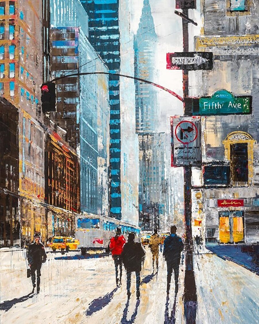 Tuvale yansıyan gerçekçi şehir manzaraları ✨