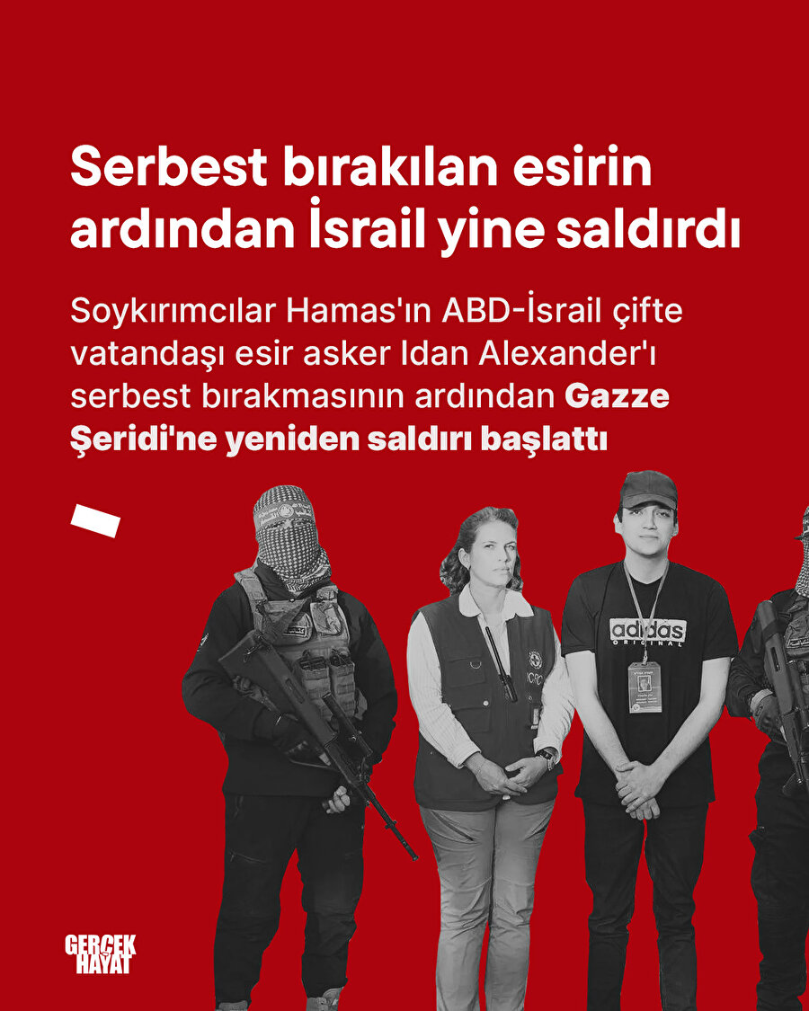 Serbest bırakılan esirin ardından İsrail yine saldırdı