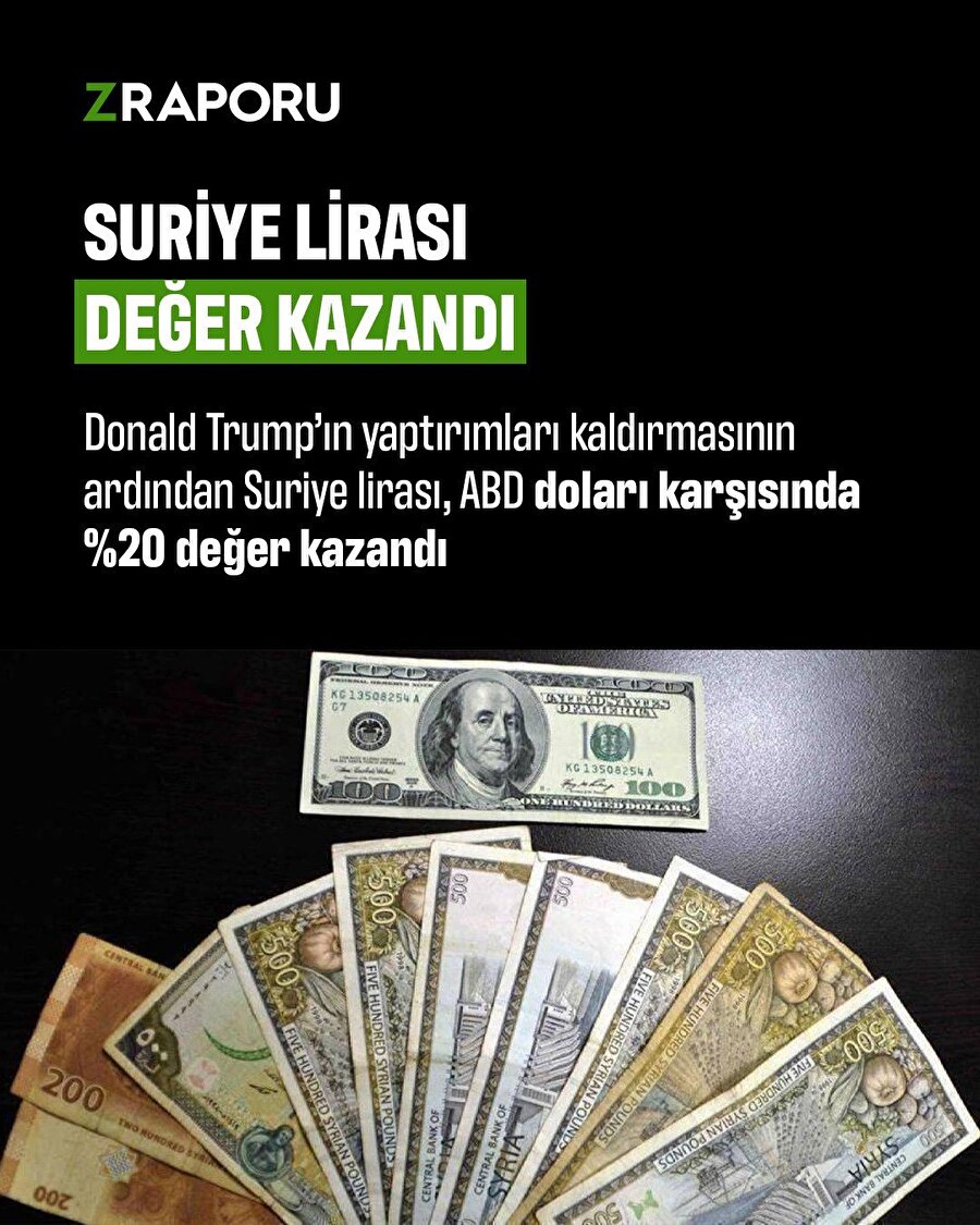 Suriye lirası ABD doları karşısında değer kazandı