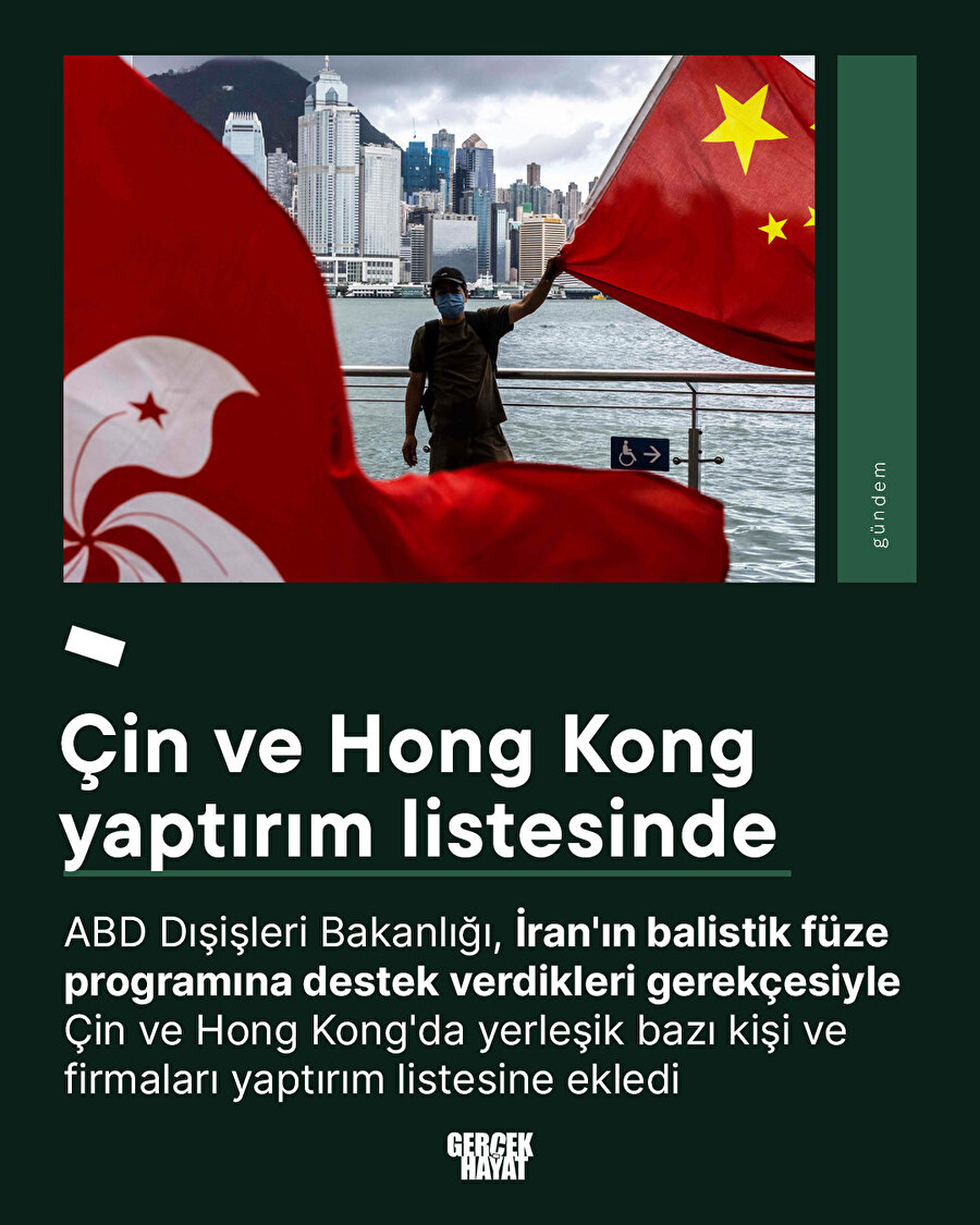 Çin ve Hong Kong yaptırım listesinde