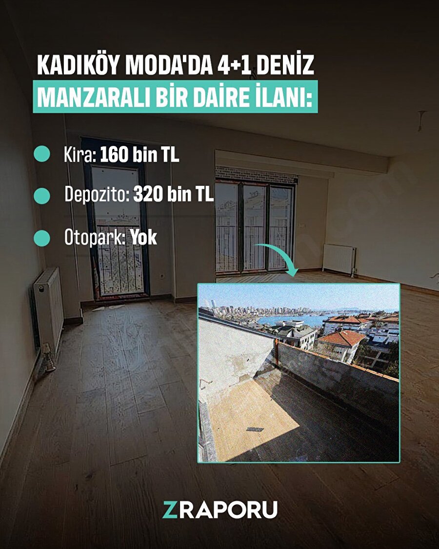 Kadıköy Moda'da eski bir ev ilanı: 160 bin TL