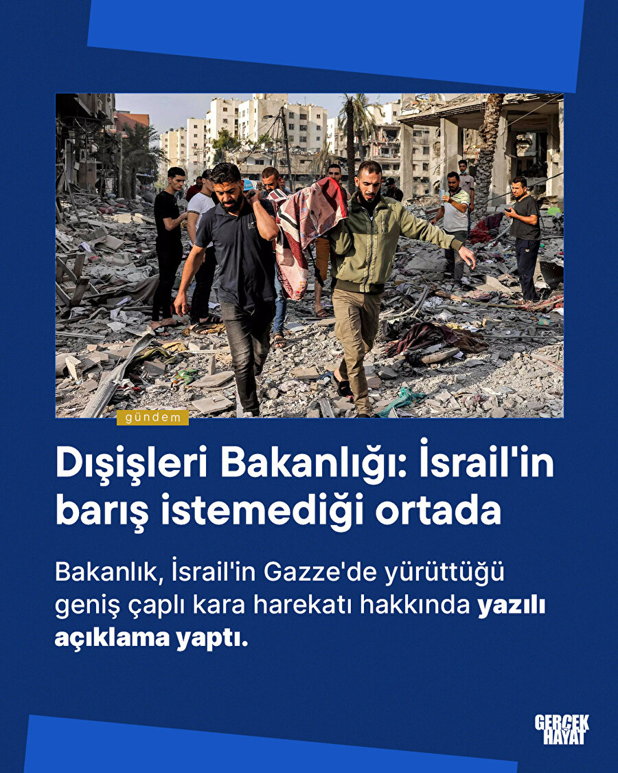 Dışişleri Bakanlığı: İsrail'in barış istemediği ortada
