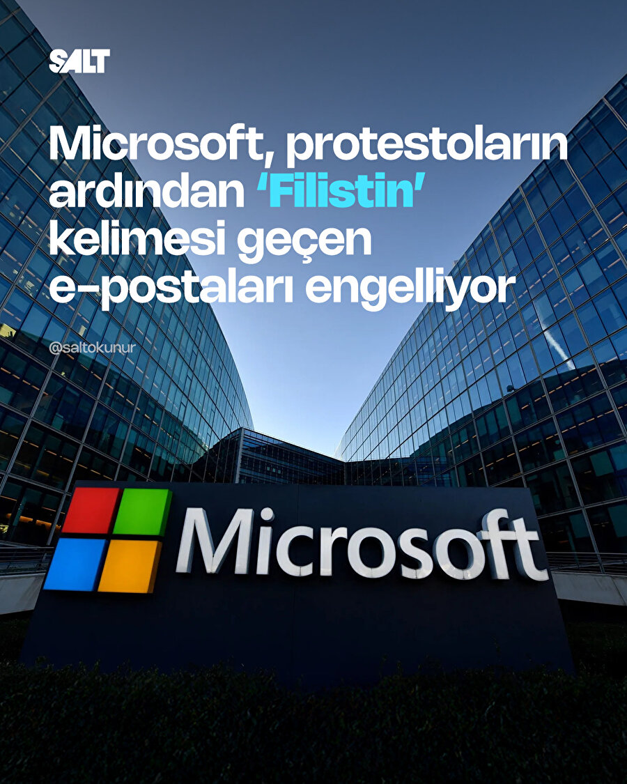 🔴Microsoft, çalışan protestolarının ardından 'Filistin' ifadesi geçen e-postaları engellemeye başladı