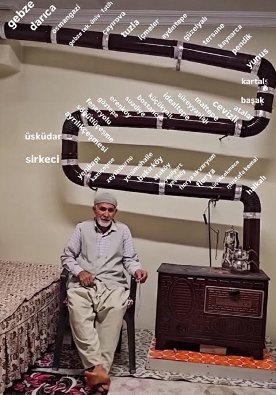 Metroda kapıya sıkışan adama elim Bey'in yaptığı soba tasarımı