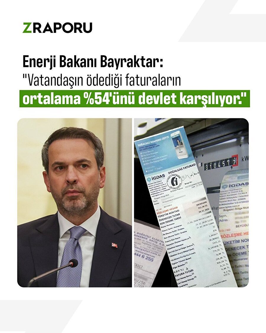 Vatandaşın ödediği faturaların %54'ünü devlet karşılıyor 